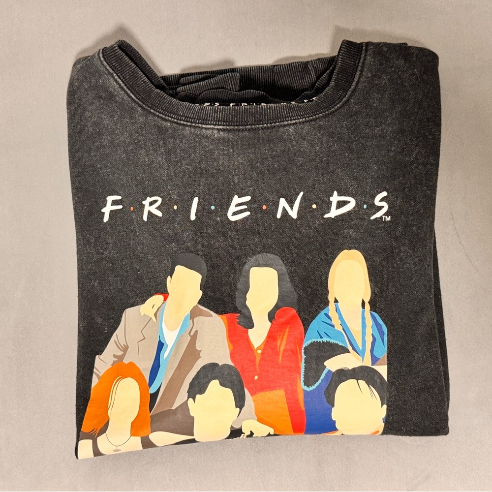 Friends TV Show Graphic Sweatshirt Black Oversized XL - Picture 3 of 8